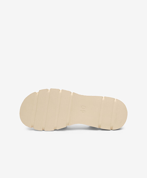 Kadın Bej Hakiki Deri Sandalet - 6