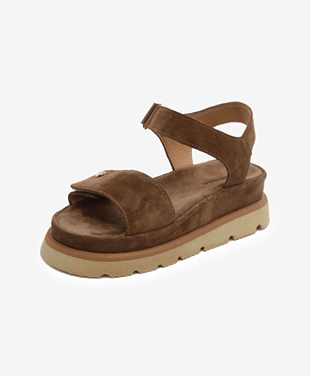 Kadın Sigaro Süet Hakiki Deri Sandalet - 3