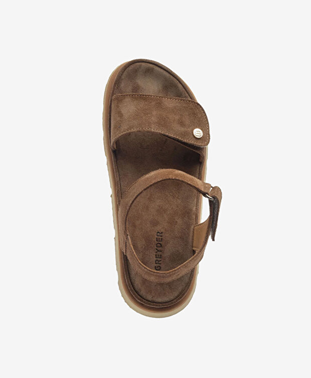 Kadın Sigaro Süet Hakiki Deri Sandalet - 4