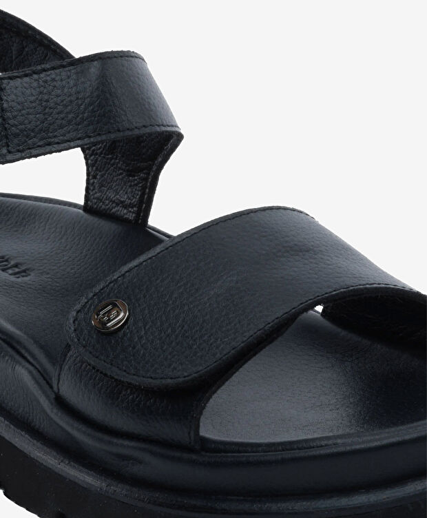 Kadın Siyah Hakiki Deri Sandalet - 5