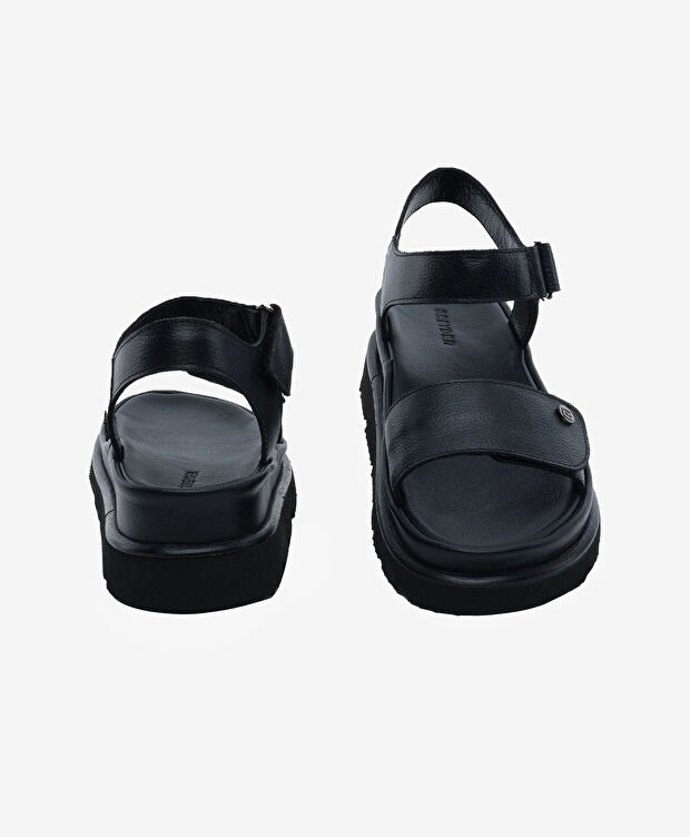 Kadın Siyah Hakiki Deri Sandalet - 7