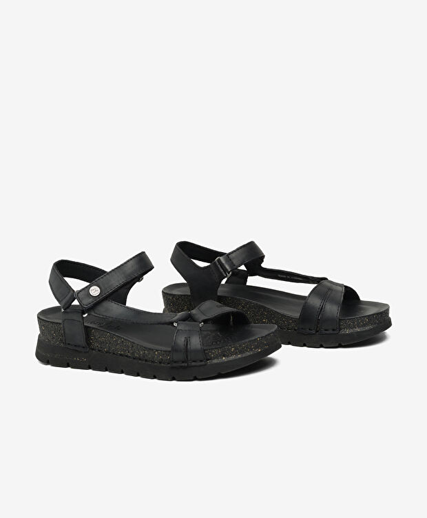 Kadın Siyah Hakiki Deri Sandalet - 3