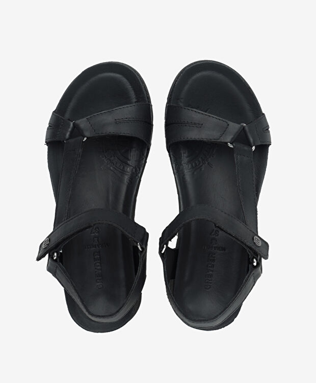 Kadın Siyah Hakiki Deri Sandalet - 5