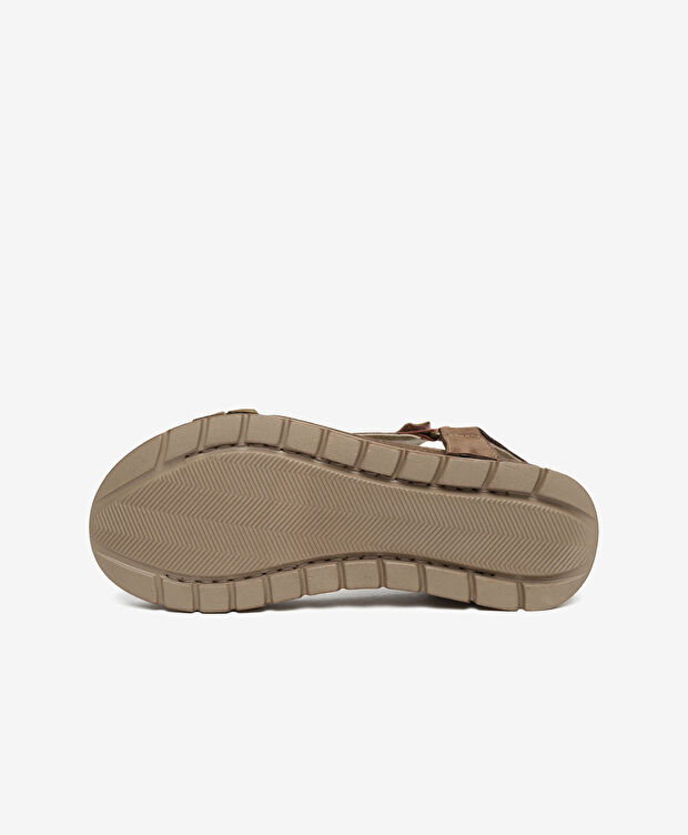 Kadın Haki Turuncu Nubuk Hakiki Deri Sandalet - 6