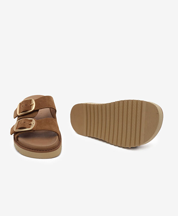 Kadın Sigaro Süet Hakiki Deri Terlik - 6