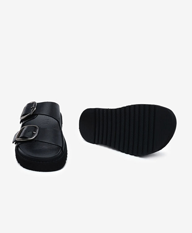 Kadın Siyah Hakiki Deri Terlik - 6