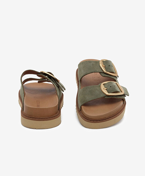 Kadın Yeşil Süet Hakiki Deri Terlik - 7