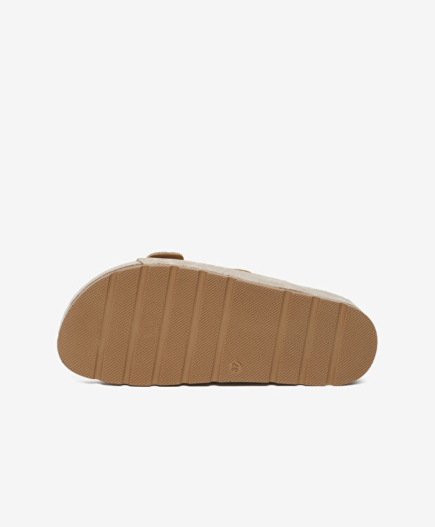 Kadın Bej Süet Hakiki Deri Terlik - 6