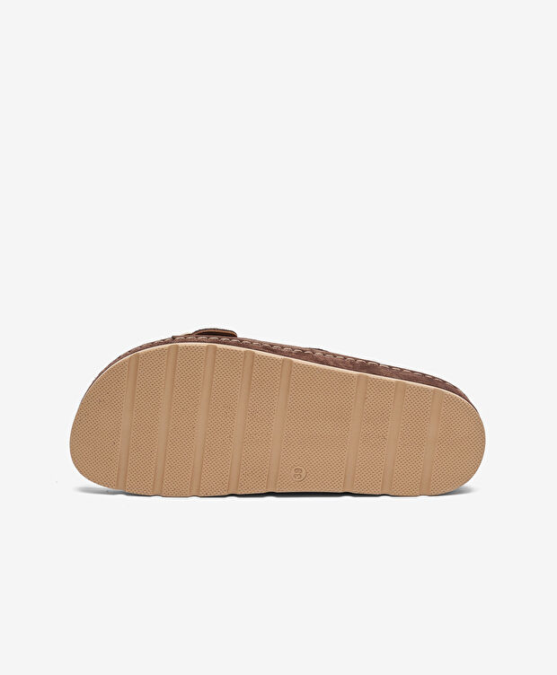 Kadın Kahverengi Süet Hakiki Deri Terlik - 6