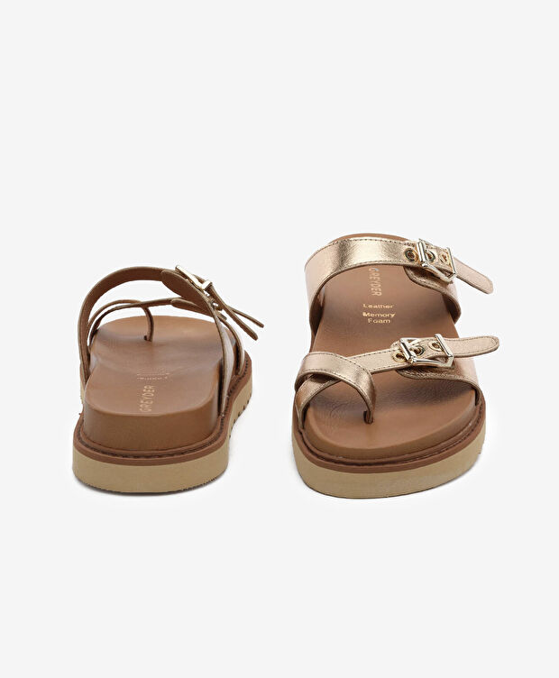 Kadın Bakır Hakiki Deri Terlik - 7