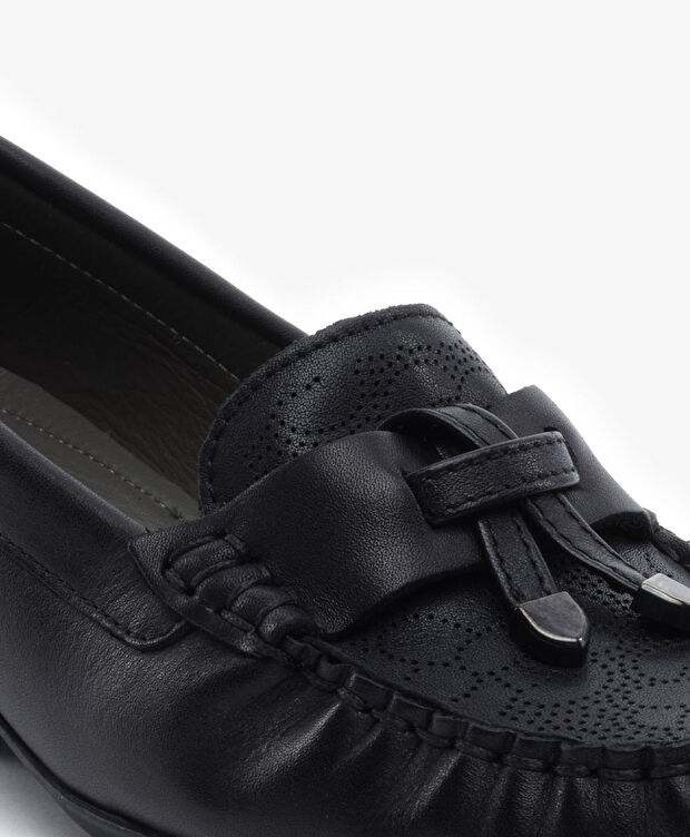 Kadın Siyah Hakiki Deri Comfort Ayakkabı - 5