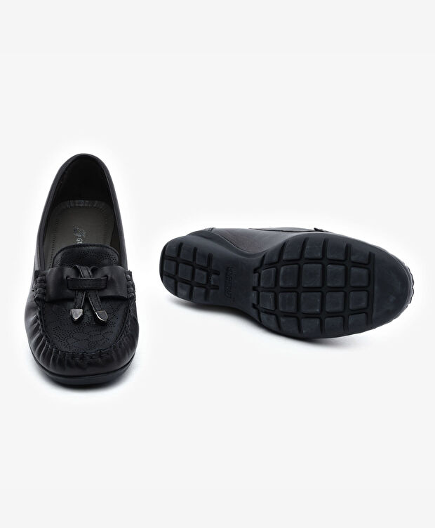 Kadın Siyah Hakiki Deri Comfort Ayakkabı - 6