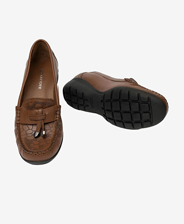 Kadın Taba Hakiki Deri Comfort Ayakkabı - 6