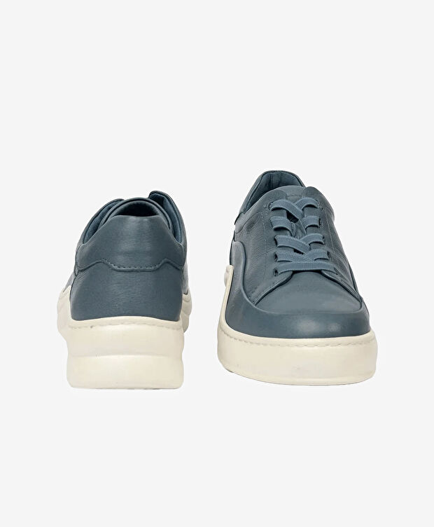 Kadın Mavi Hakiki Deri Casual Ayakkabı - 7