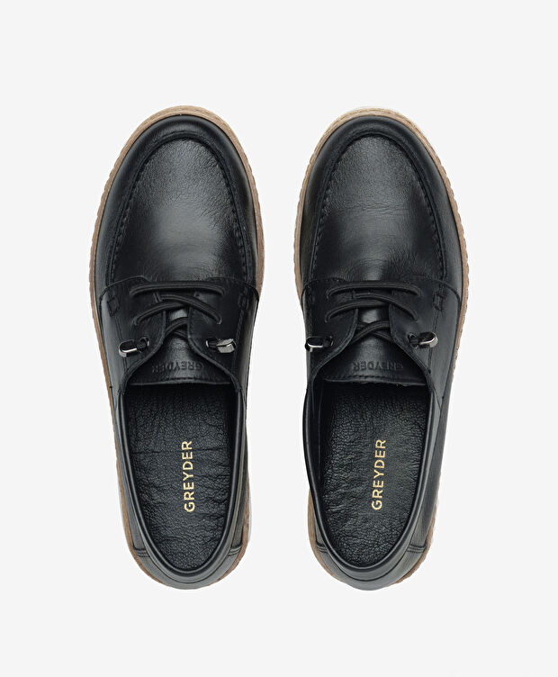 Kadın Siyah Hakiki Deri Casual Ayakkabı - 5