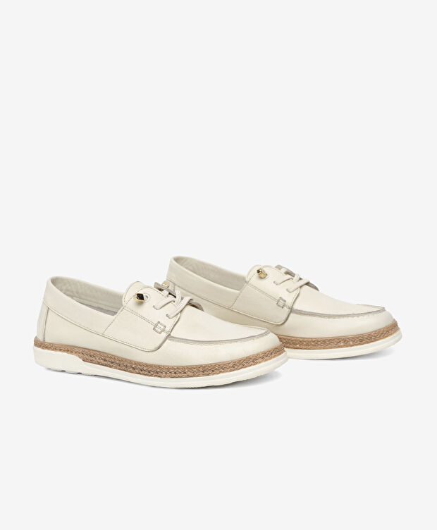 Kadın Beyaz Hakiki Deri Casual Ayakkabı - 3