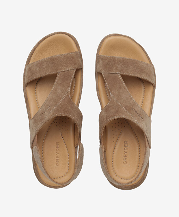 Kadın Tütün Hakiki Deri Comfort Sandalet - 5