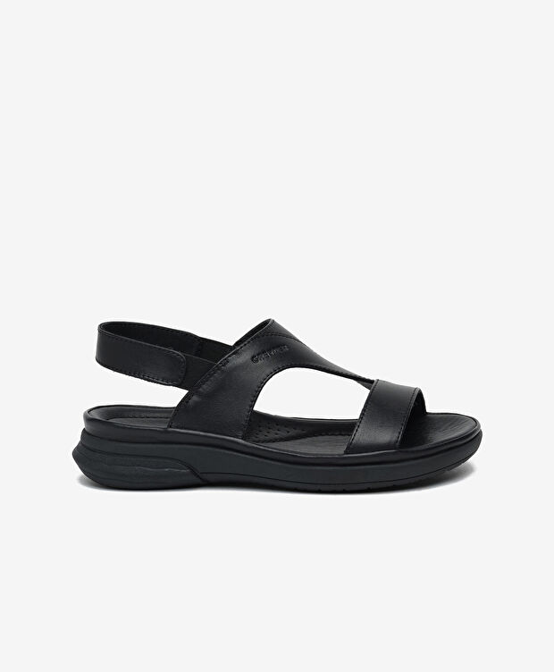 Kadın Siyah Hakiki Deri Comfort Sandalet - 1