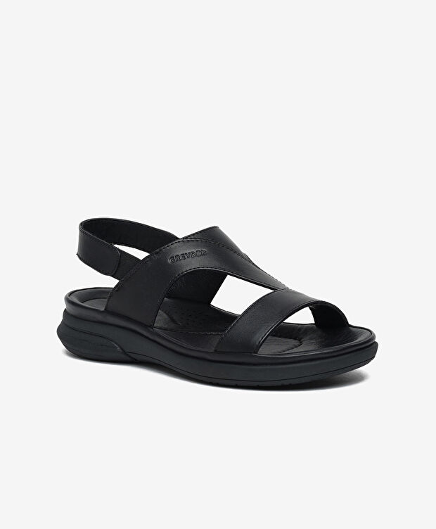 Kadın Siyah Hakiki Deri Comfort Sandalet - 2