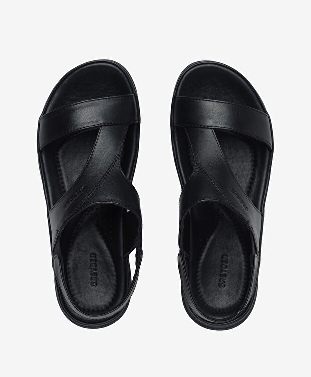 Kadın Siyah Hakiki Deri Comfort Sandalet - 5
