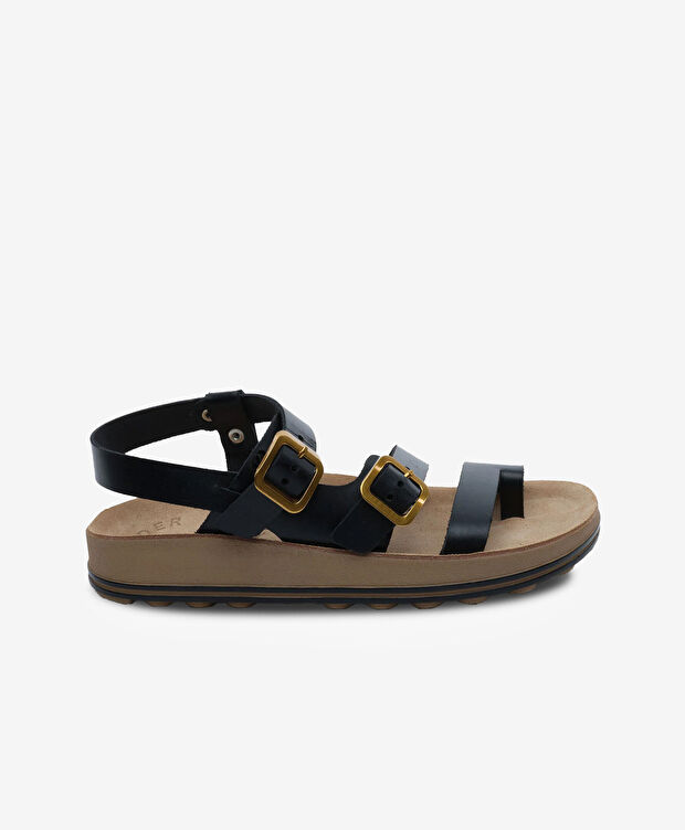 Kadın Siyah Hakiki Deri Sandalet - 1