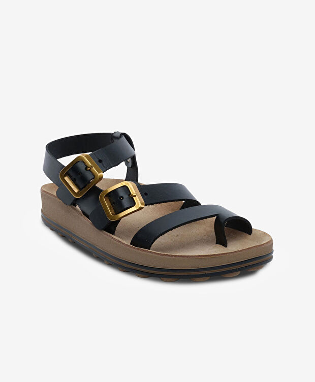 Kadın Siyah Hakiki Deri Sandalet - 2