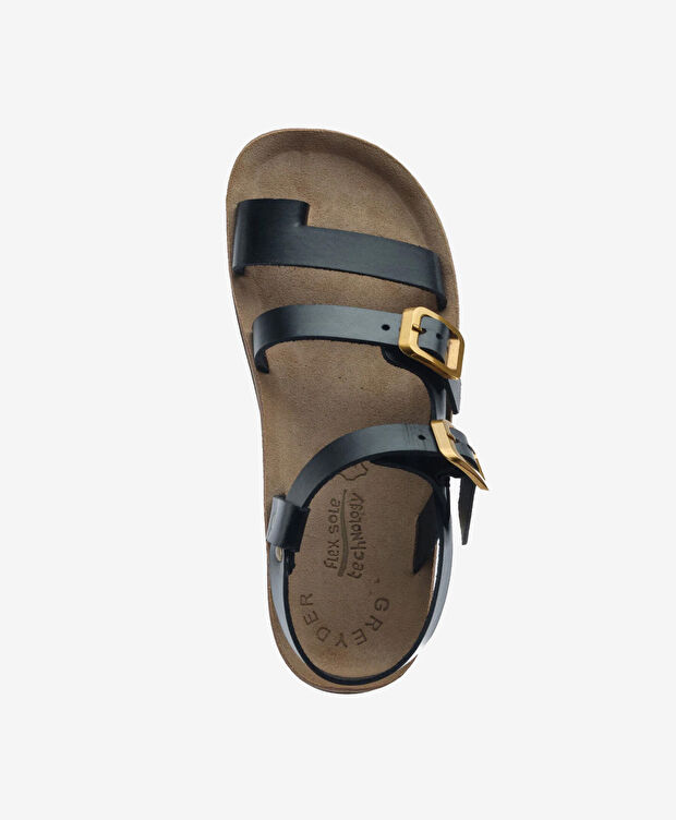 Kadın Siyah Hakiki Deri Sandalet - 4