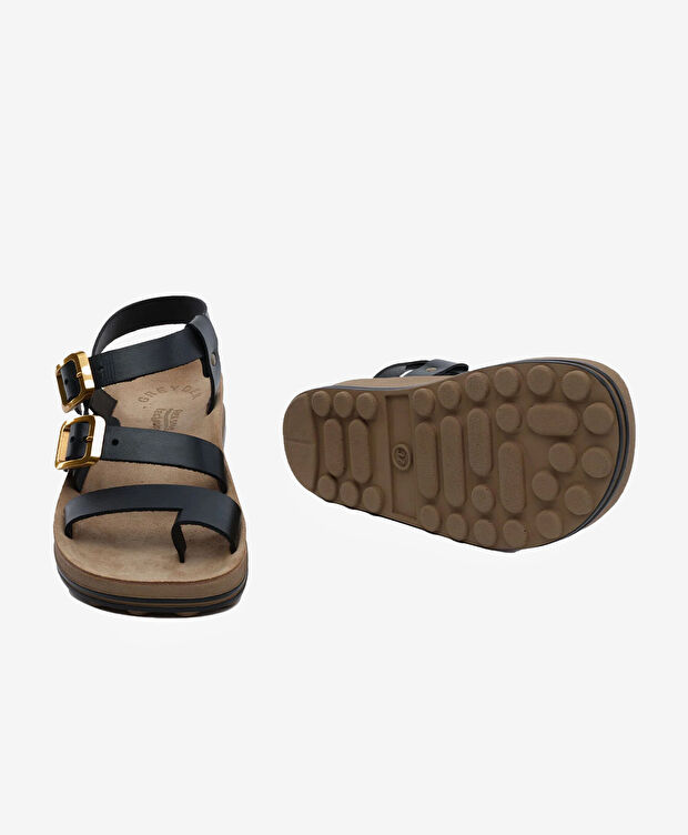 Kadın Siyah Hakiki Deri Sandalet - 6