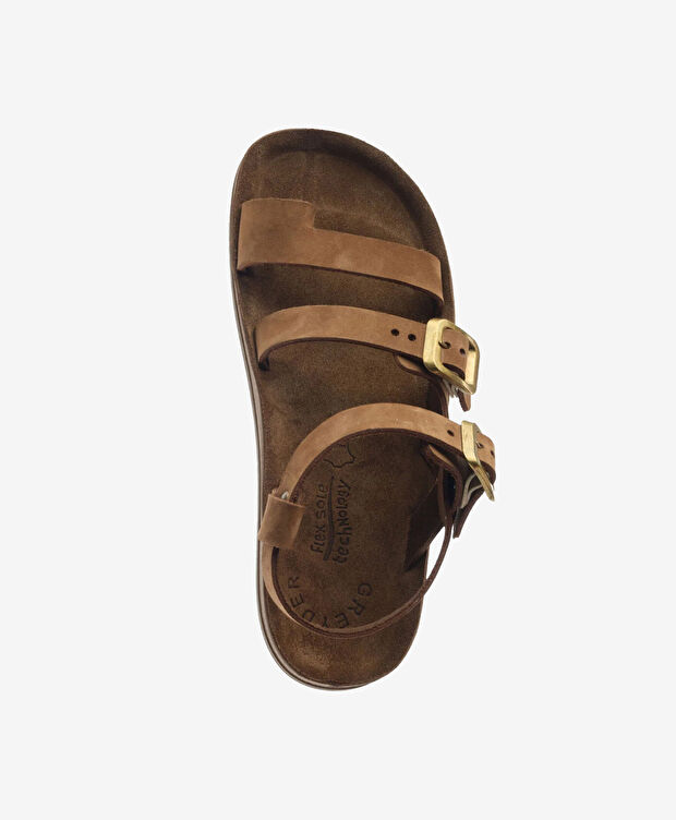 Kadın Sigaro Nubuk Hakiki Deri Sandalet - 4