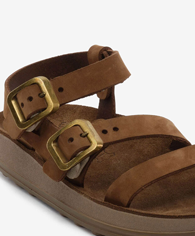 Kadın Sigaro Nubuk Hakiki Deri Sandalet - 5