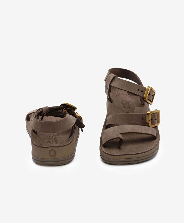 Kadın Kahverengi Nubuk Hakiki Deri Sandalet - 7