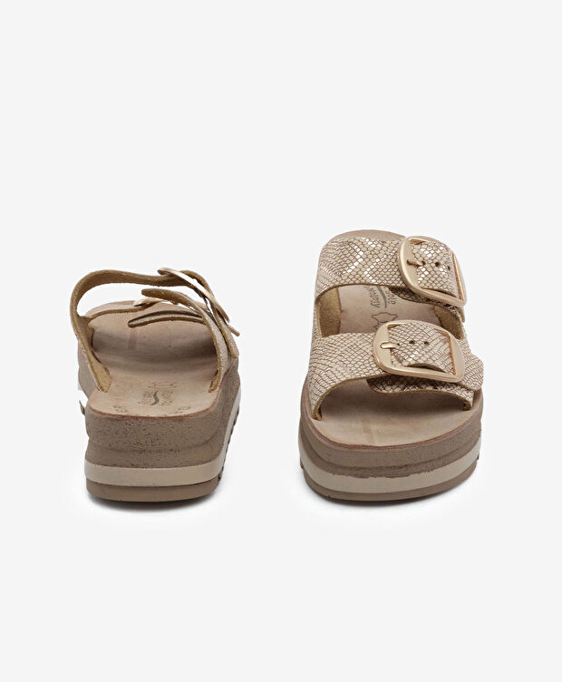 Kadın Pembe Yılan Hakiki Deri Terlik - 7