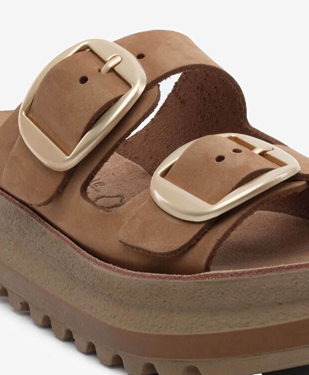 Kadın Taba Nubuk Hakiki Deri Terlik - 5