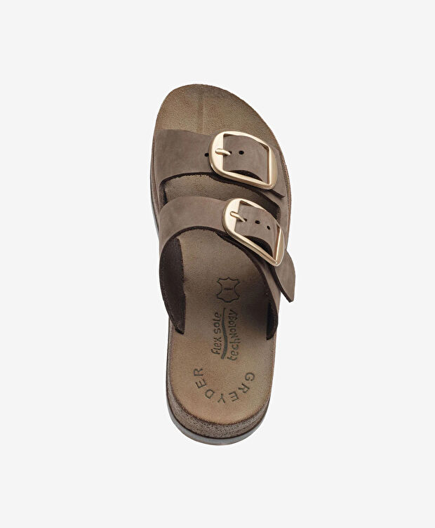 Kadın Kahverengi Nubuk Hakiki Deri Terlik - 4