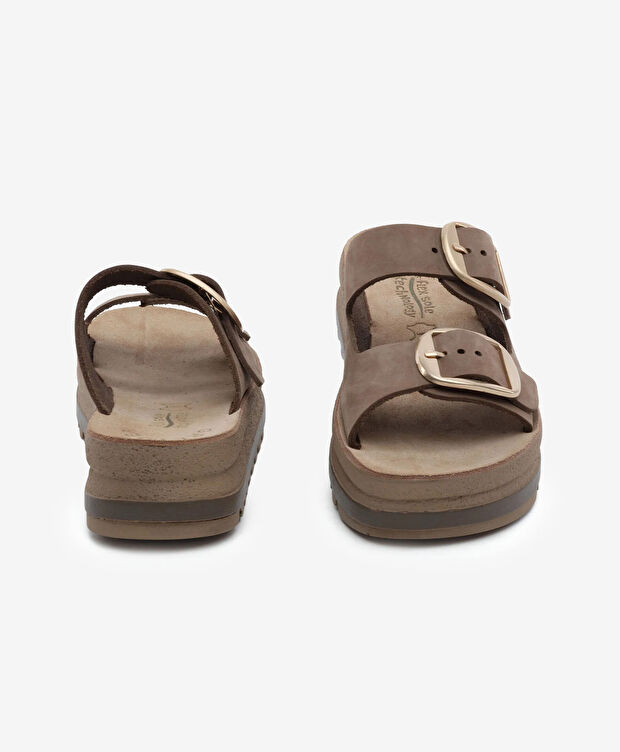 Kadın Kahverengi Nubuk Hakiki Deri Terlik - 7