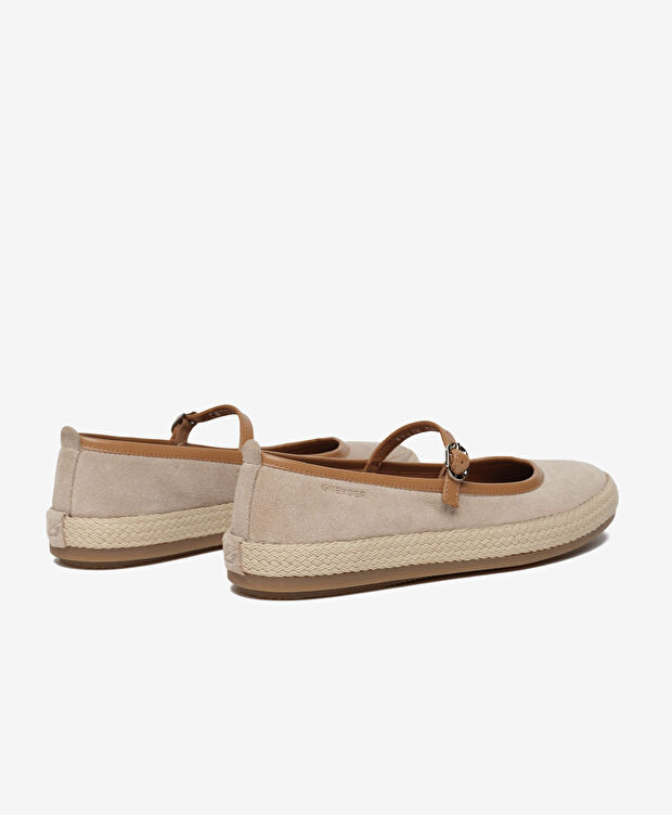 Kadın Bej Hakiki Deri Babet - 4