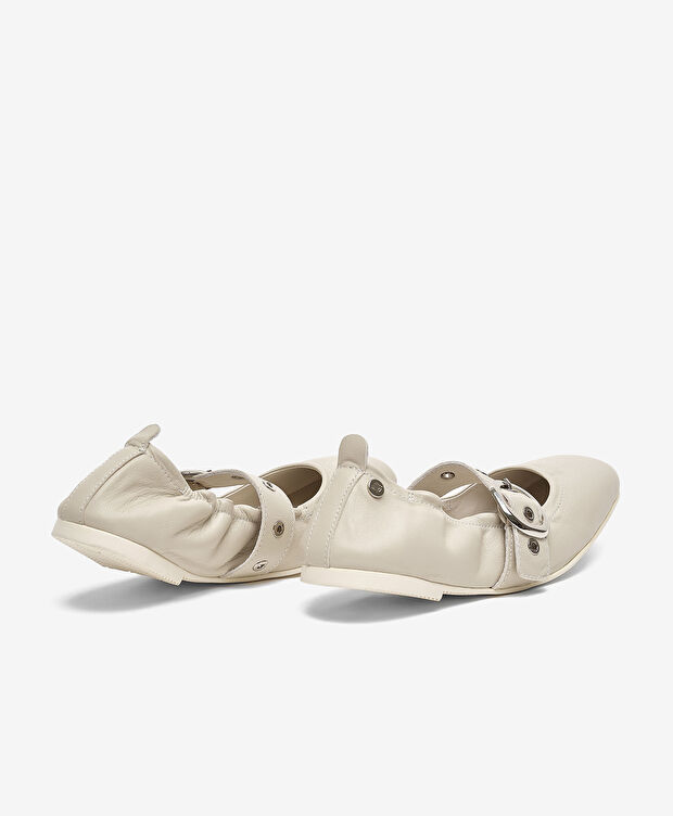 Kadın Bej Hakiki Deri Babet Ayakkabı - 4