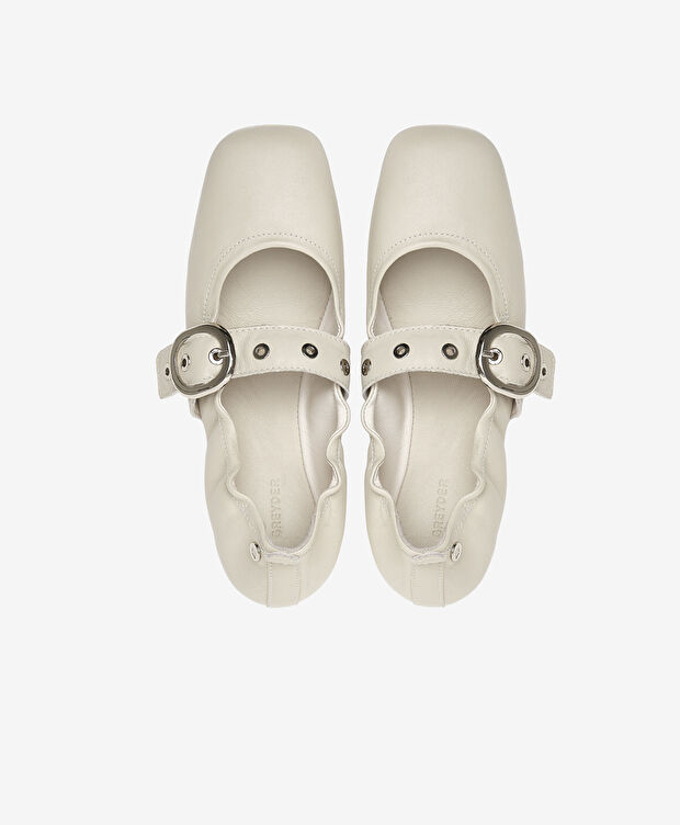 Kadın Bej Hakiki Deri Babet Ayakkabı - 5