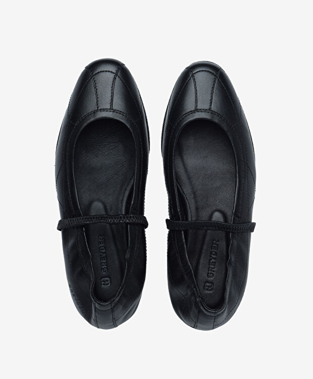 Kadın Siyah Hakiki Deri Babet - 5