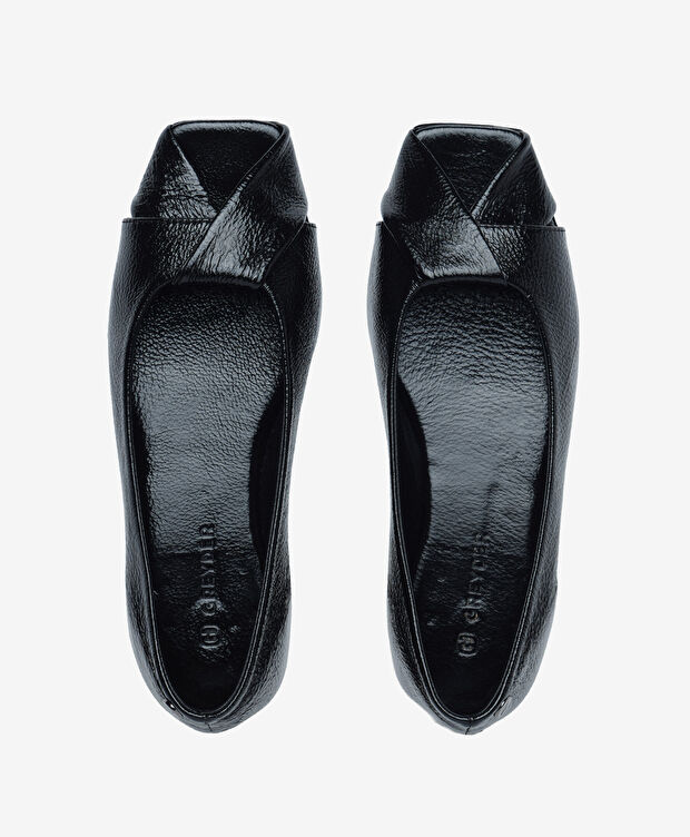 Kadın Siyah Hakiki Deri Babet - 5