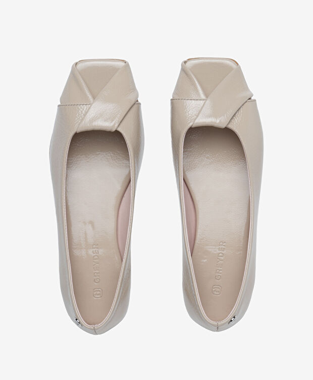 Kadın Bej Hakiki Deri Babet - 5