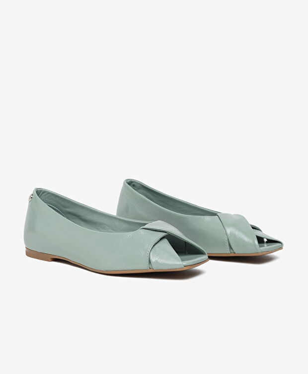 Kadın Yeşil Hakiki Deri Babet - 3