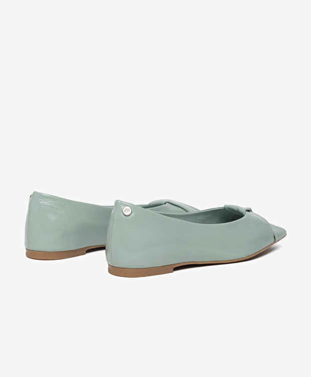 Kadın Yeşil Hakiki Deri Babet - 4