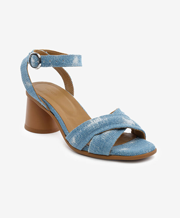 Kadın Mavi Topuklu Sandalet - 2