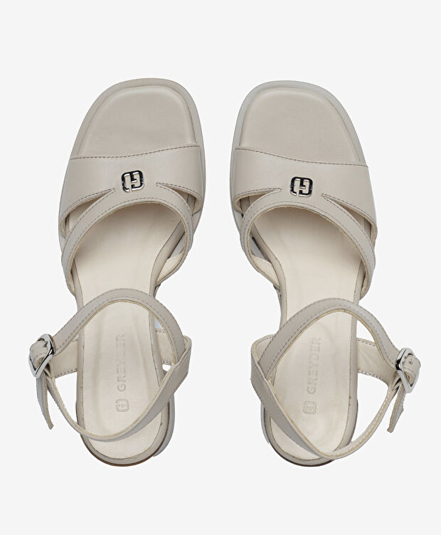 Kadın Vizon Hakiki Deri Topuklu Sandalet - 5