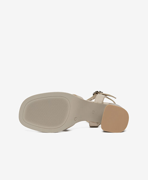 Kadın Vizon Hakiki Deri Topuklu Sandalet - 6