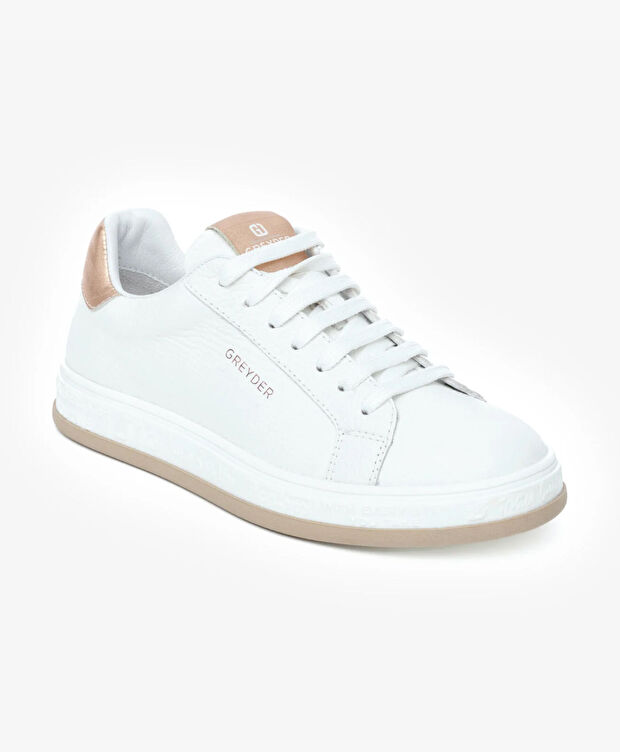 Kadın Beyaz Hakiki Deri Sneaker Ayakkabı - 2