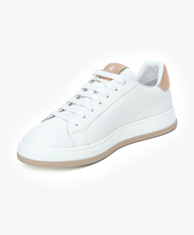 Kadın Beyaz Hakiki Deri Sneaker Ayakkabı - 3