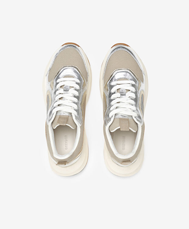 Kadın Gümüş Günlük Spor Ayakkabı - 5