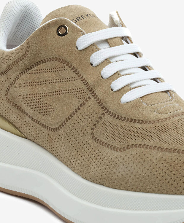 Kadın Bej Hakiki Deri Sneaker Ayakkabı - 5